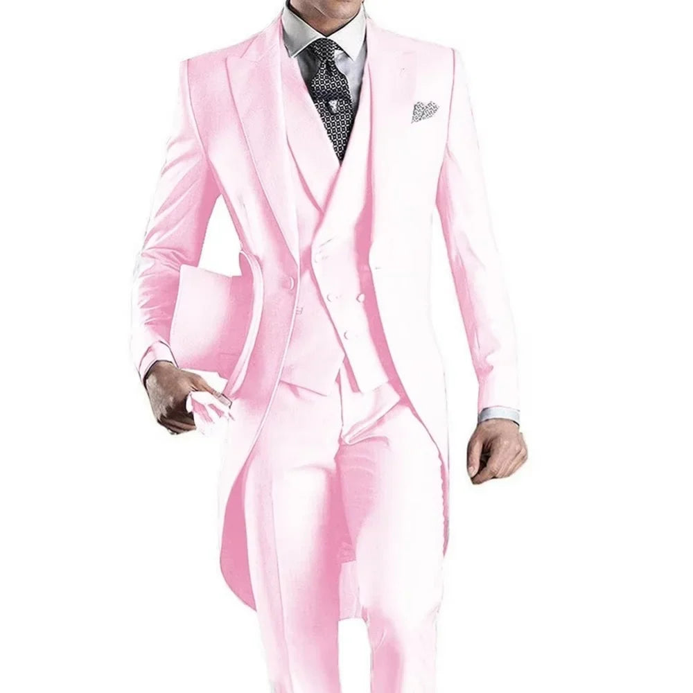 Men's 3-Piece Slim Straight Suit Set for Weddings, Formal Events & Graduation