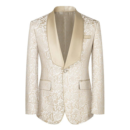 Men's Three-Piece Wedding Suit – Slim Fit British Style Formal Set for Groom