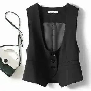 Unisex Beige Sleeveless Vest V-Neck Buttoned Waistcoat for Formal Casual Wear