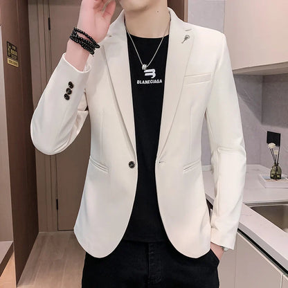 Blazer Outdoor Men's Velvet Fashion Business Korean-style Travel Wedding Solid Color Slimming Casual High Formal Wear Blazer