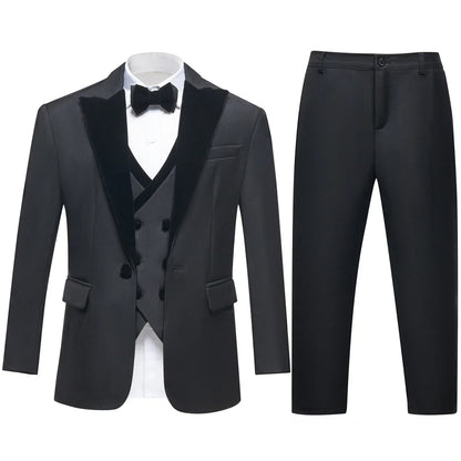 2026 Homecoming Suit for Boys 3T-14T 4 Pieces Jacket Vest Pants Bowtie Wedding Guest Suits Boy's Formal Costume Toddler Suits