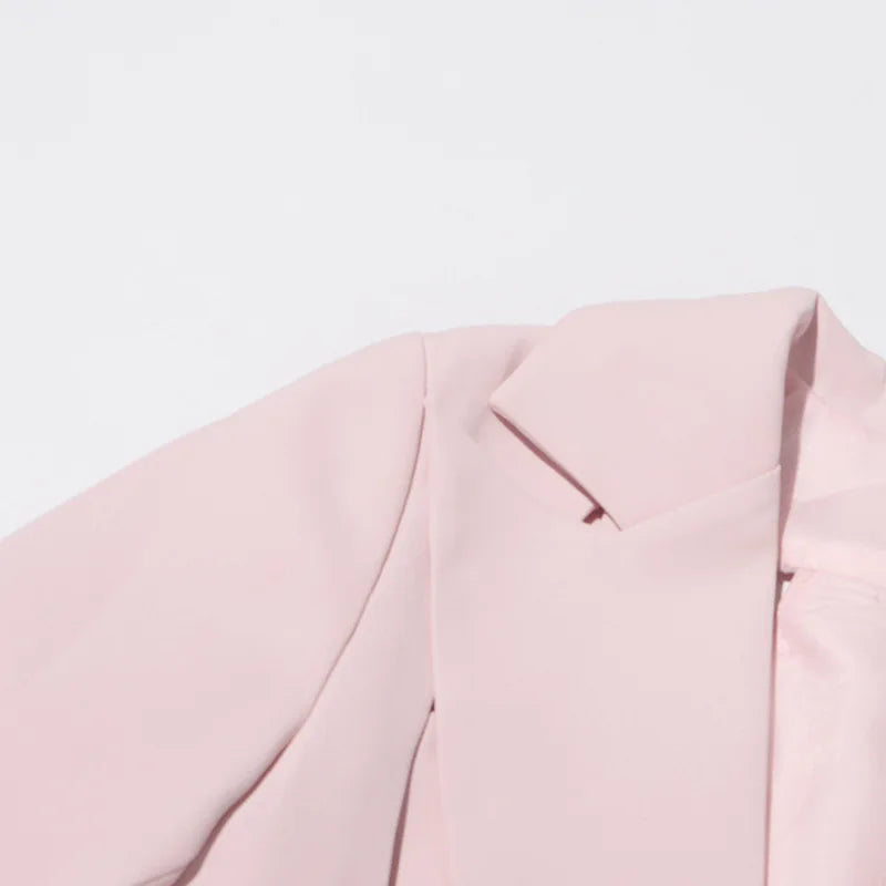Spring Autumn New Women Blazer Back Hollow Out Waist Cinching Slim Fit Solid Color French Elegant Fashion Tide Coat HK17101