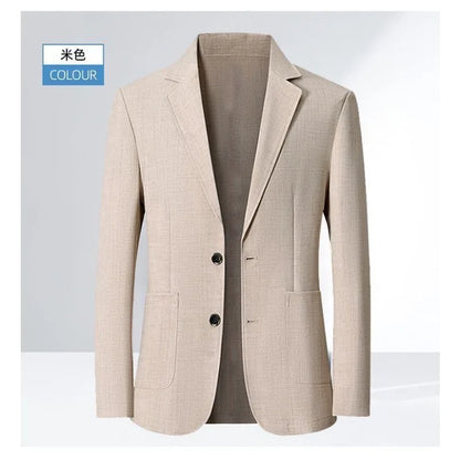 30% Linen Blazer - Men's Fashionally Fit Business Formal Wedding Gentleman's Cool Silk Lightweight Breathable Casual Blazer