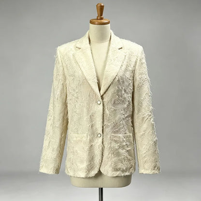 Women Blazer Fashion Elegant Single Breasted Pocket Patchwork Design Casual Slim Trendy Suit-Coat Spring Autumn New HK26683