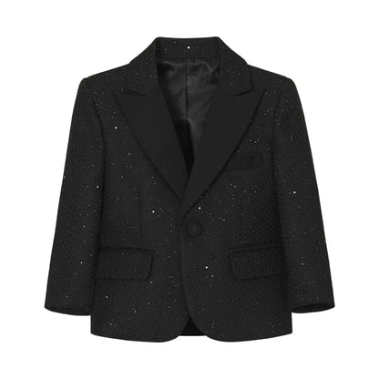 Flower Boys Wedding Suit Set Children's Piano Performance Costume Kids Blazer Vest Pants Bowtie Brooch 5Pieces Clothes Set
