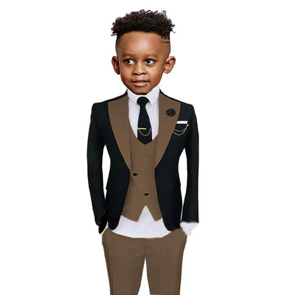 Colorful Kids Fashionable Suit Set 3 Pieces Performance Costumes High Quality Boys Suits Wedding Guest Tuxedo 2-20T