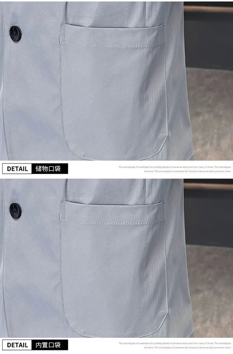 Men's Summer Thin Casual Blazer Solid Color Sun Protection Single Suit Jacket Lightweight Breathable Outerwear