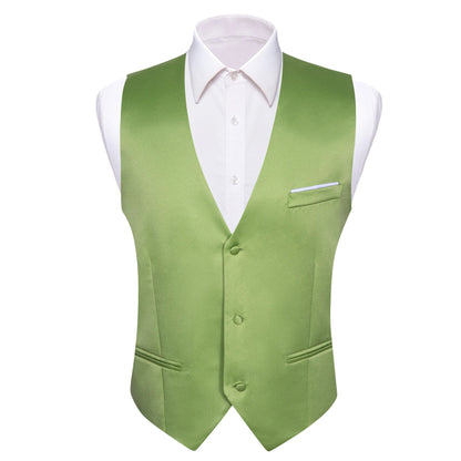 Men's Satin Vest Slim Fit Single-Breasted Waistcoat for Weddings and Formal Occasions