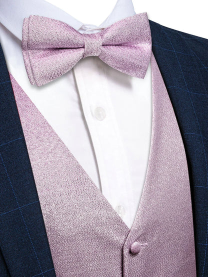 Men's Glitter Vest and Bow Tie Set – Slim Fit Formal Waistcoat for Weddings, Prom and Evening Occasions