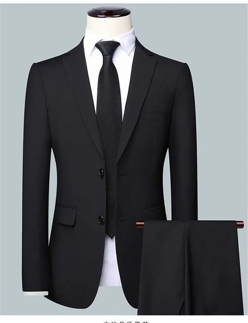 Men's Slim Fit Suit Set Blazer and Pants for Business Casual Wedding and Formal Occasions