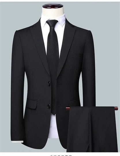 Men's Slim Fit Suit Set Blazer and Pants for Business Casual Wedding and Formal Occasions