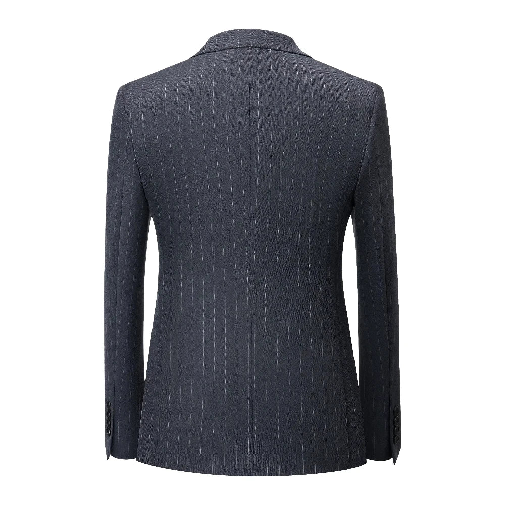 Men's Suit Set for Broad Shoulders – Single Breasted Straight Fit Wedding & Business Suit with Adjustable Trousers