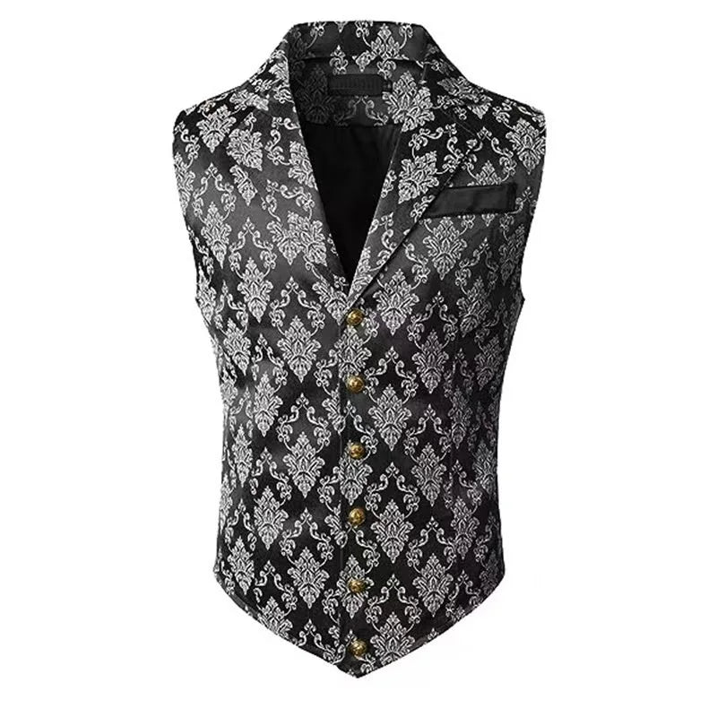 Men's Suit Vest – Floral Jacquard Waistcoat for Weddings & Formal Occasions