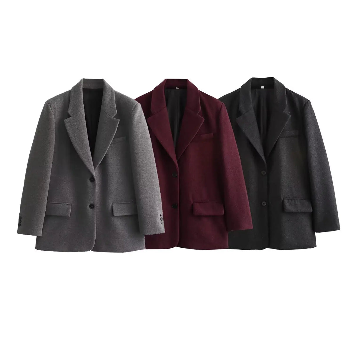Women's Fashion Versatile Lapel Single Breasted Blazer With Shoulder Pads Female High Street Casual Long Sleeve Jacket Mujer