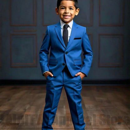 Chic Boys 2 Piece Suit Set Kids Formal Notch Lapel Blazer and Pants Child Outfit Fashion Wedding Birthday Party Tuxedo 2026