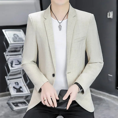 Blazer Men's Fashion Business Gentleman Groom Professional Gentleman Form-fitting Versatile Casual Formal Wear High-end Blazer