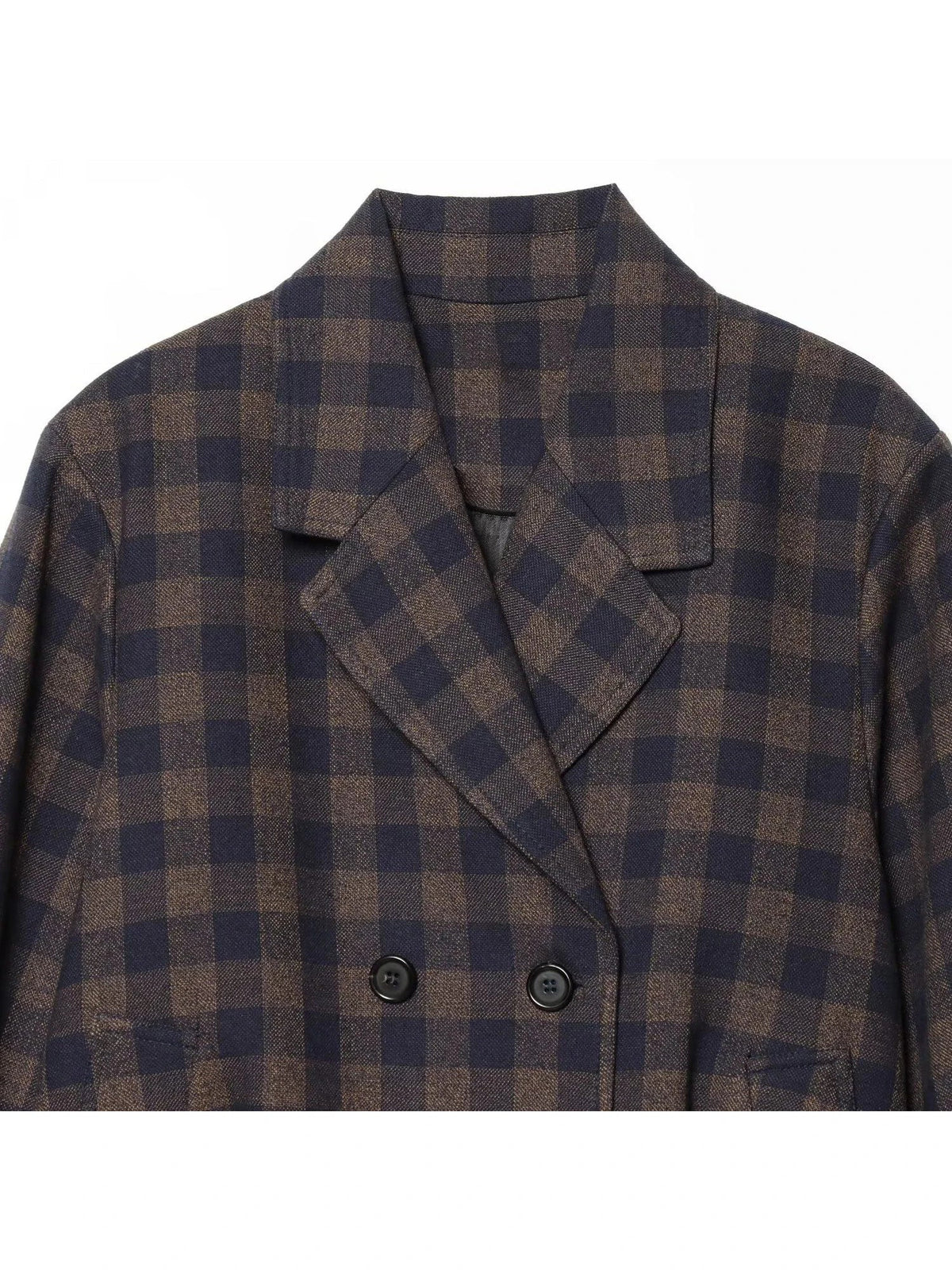 Women Brown Plaid Jacket Coat Vintage Harajuku Streetwear Long Sleeve Blazer Jacket Outerwear 2000s Clothes Spring Autumn 2026