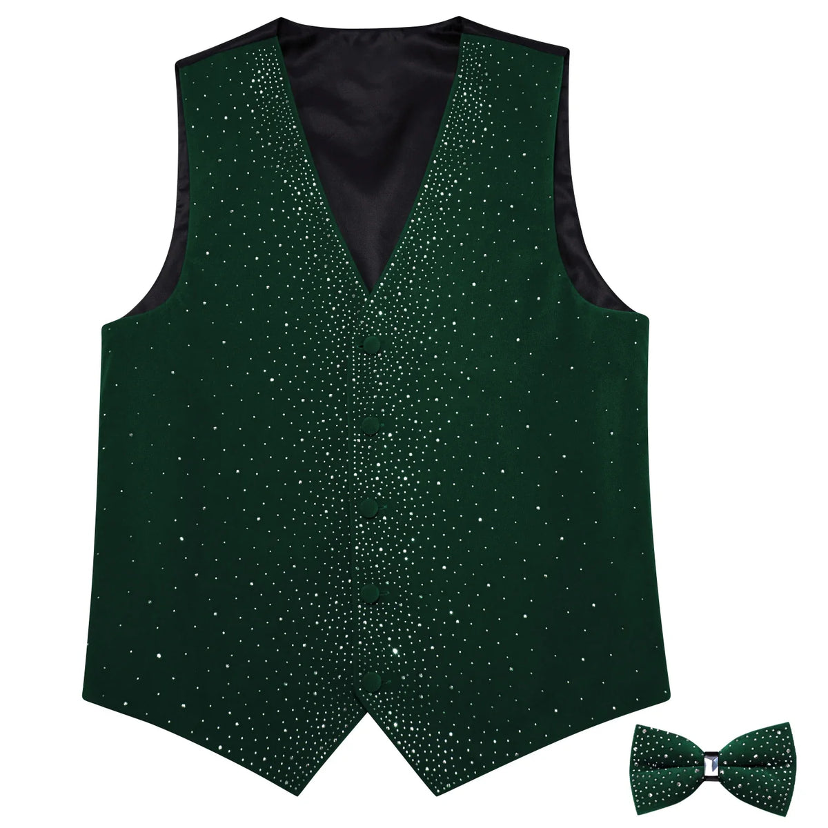 Men's Glitter Vest with Matching Bow Tie – Sparkly Sequin Style for Parties, Proms & Festive Events