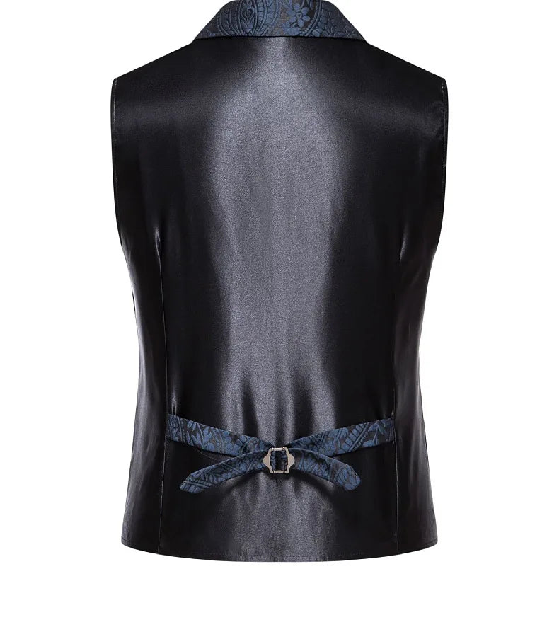 Men's Suit Vest Jacquard Smart Casual Single Breasted Slim Fit Waistcoat