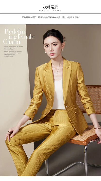 Fashionable ladies' clothing, high quality two-piece pants + blazer. 2025 Autumn and Winter New Models