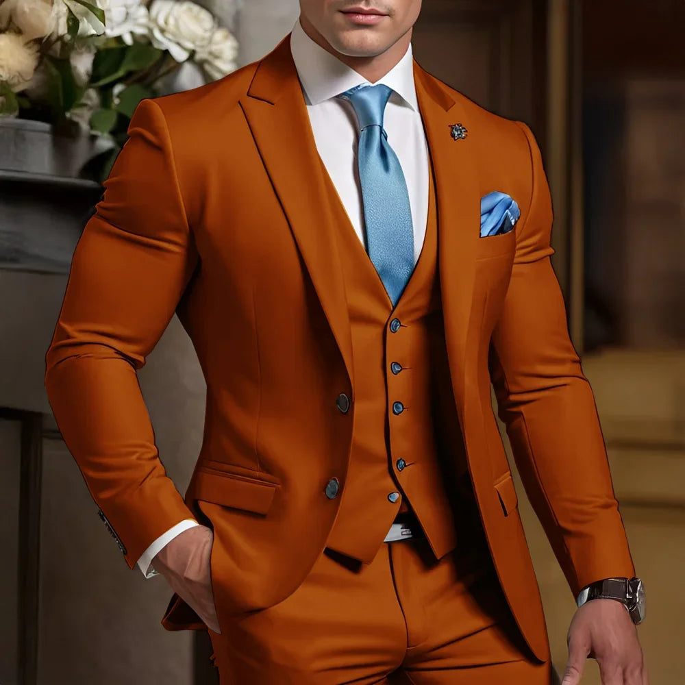 Formal Men's Suit 3 Piece Suit Wedding Tuxedo Groom Custom Outfit Party Elegant Suit for Best Man XS-5XL