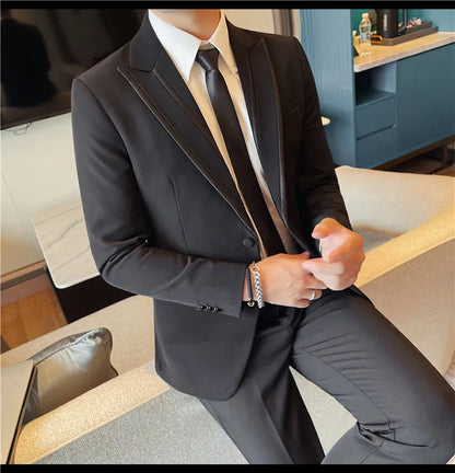 High-quality suit formal wear for men, fashionable and stylish business trend suit jacket, new business casual suit jacket