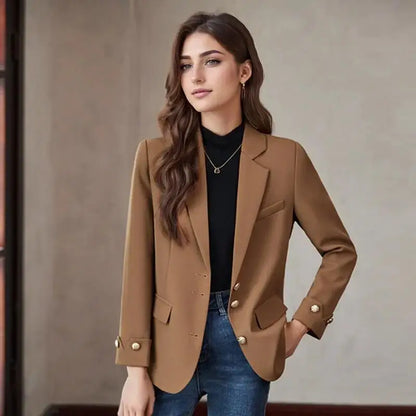 Spring Women's Outerwears Elegant Chic Single Breasted Blazers Femimino New In Coats Jackets Plus Size Veste Femme Casual