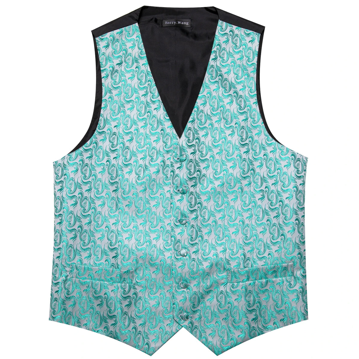 Men's Suit Vest with Matching Tie | Jacquard Paisley Waistcoat for Weddings & Formal Events
