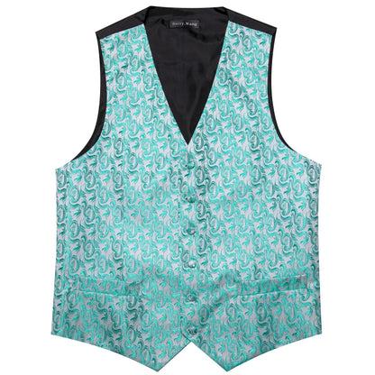 Men's Suit Vest with Matching Tie | Jacquard Paisley Waistcoat for Weddings & Formal Events