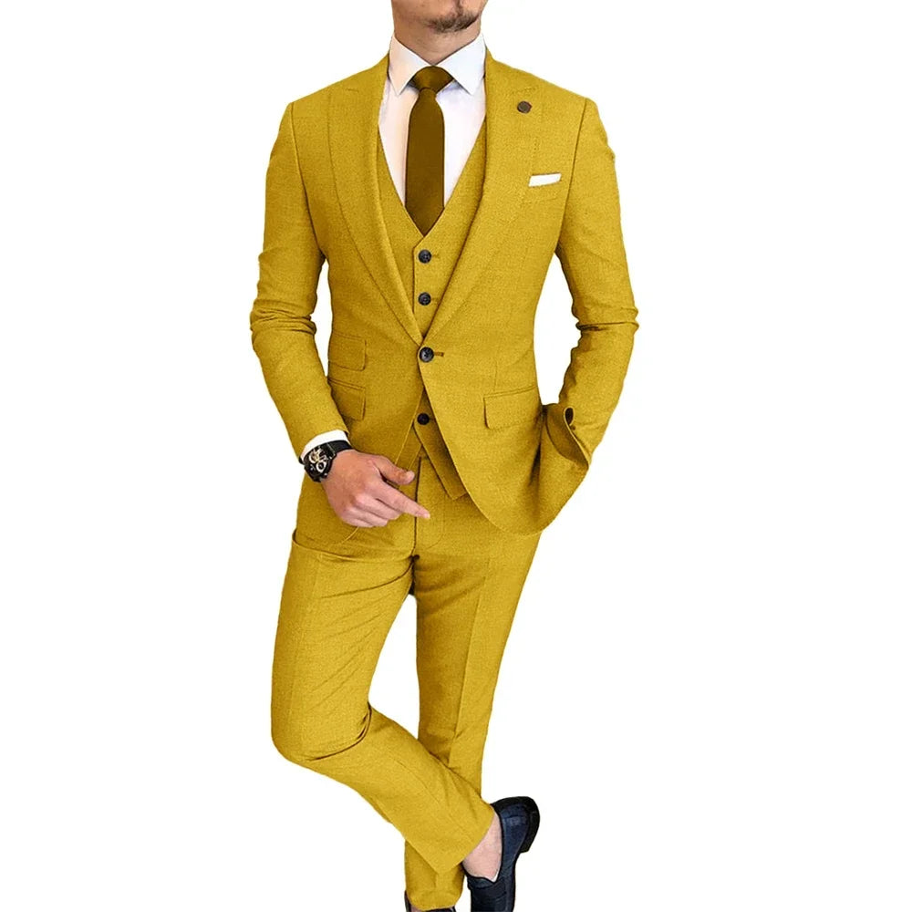 Men's Slim Fit Single Breasted Suit for Weddings, Graduation & Smart Casual Wear – Multi-Color