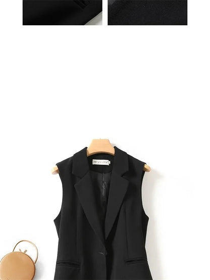 New Fashion Korean Women Vest Spring Autumn Suit Vest Sleeveless Jacket Cardigan Slim Fit Waistcoat High Quality Office Clothing