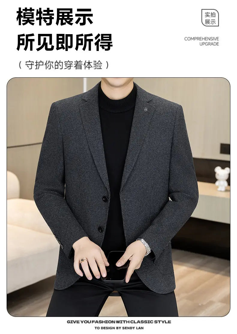 High-Quality Fashionable Autumn Winter New Design Casual Men's Suit Jacket Trendy Versatile Outerwear for Business And Casual We