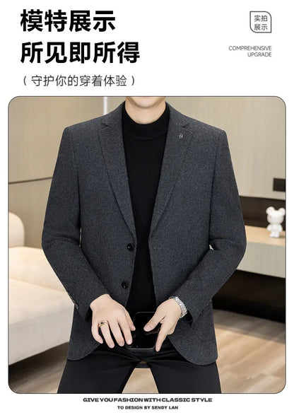 High-Quality Fashionable Autumn Winter New Design Casual Men's Suit Jacket Trendy Versatile Outerwear for Business And Casual We