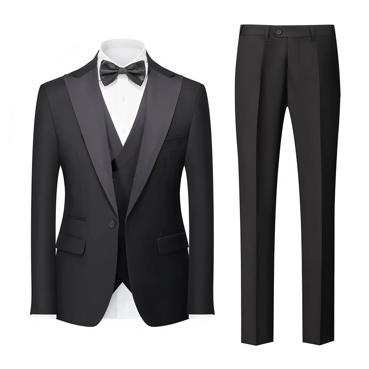 Men's Suit 3 Pieces Set Slim Fit Business Leisure Banquet Wedding Groom Dress Jacket Vest with Pants