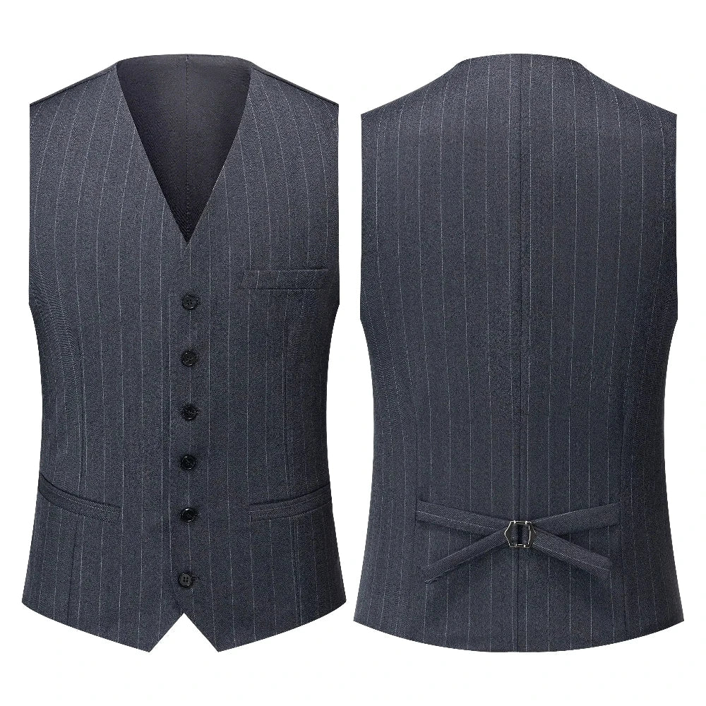 Men's Suit Set for Broad Shoulders – Single Breasted Straight Fit Wedding & Business Suit with Adjustable Trousers