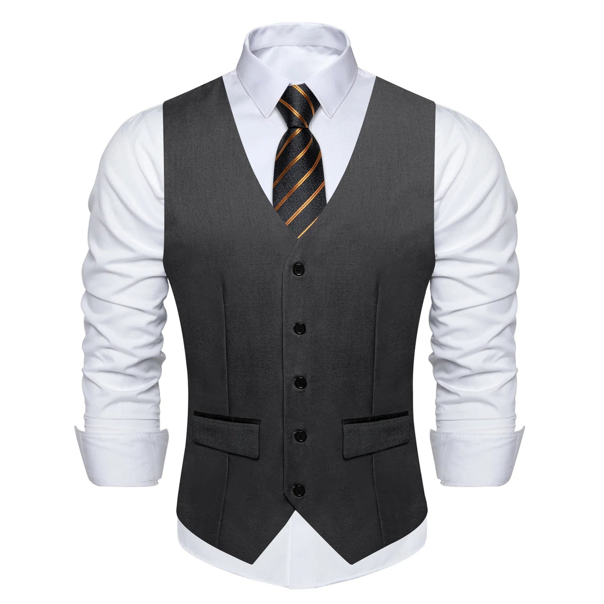 Men's Suit Vest – Solid Formal Waistcoat for Wedding, Party & Business Wear
