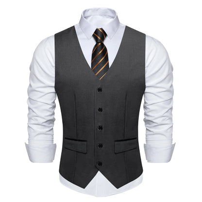 Men's Suit Vest – Solid Formal Waistcoat for Wedding, Party & Business Wear