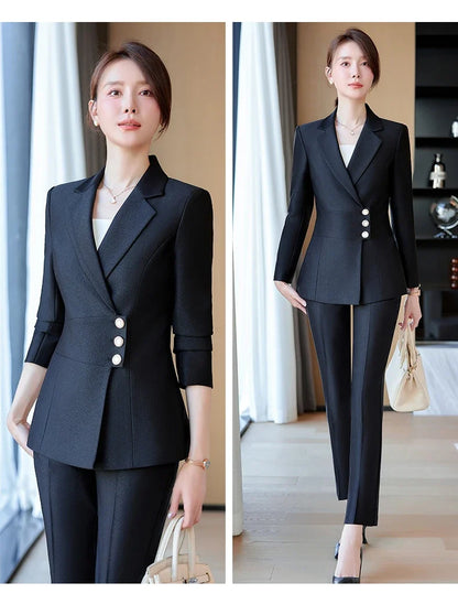 New fashion professional women's clothing for 2025, high-quality two-piece suit jacket + pants. Elegant and charming