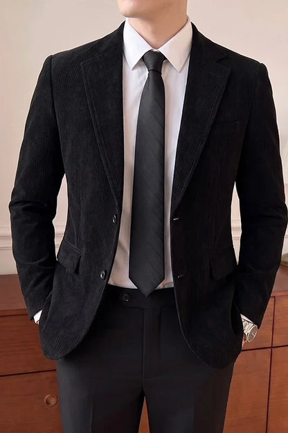 2026 Autumn Winter Velvet Casual Suit Jacket for Men High-quality Slim Fit Social Banquet Wedding Groom Blazers Men Clothing