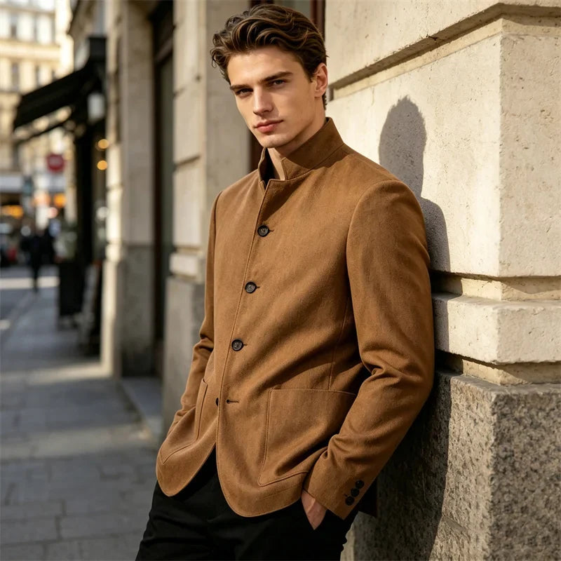 Men's Linen Blend Blazer Single Breasted 4 Buttons Patch Pockets Slim Fit Business Wedding Daily Breathable Fashion Casual Coat