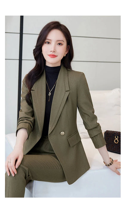 Professional Long-Sleeved Trouser Suits for Women, Fashionable Trousers, High Quality, Show, Elegant, New, Autumn and Winter