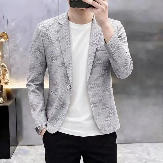 Men's Slim Fit Blazer – Smart Casual Single-Breasted Jacket for Men