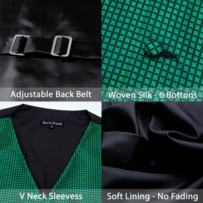 Men's Vest Paisley V-Neck Single Breasted Formal Waistcoat for Wedding Business Party