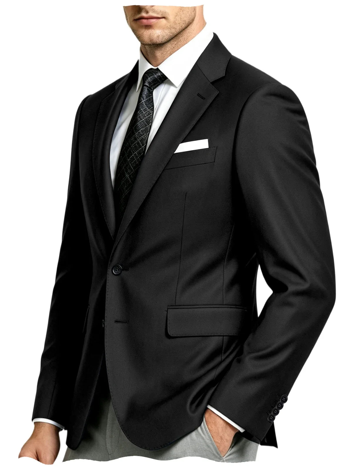 Men's Suit Jacket Single Button Slim Fit Notch Lapel for Wedding, Prom and Business