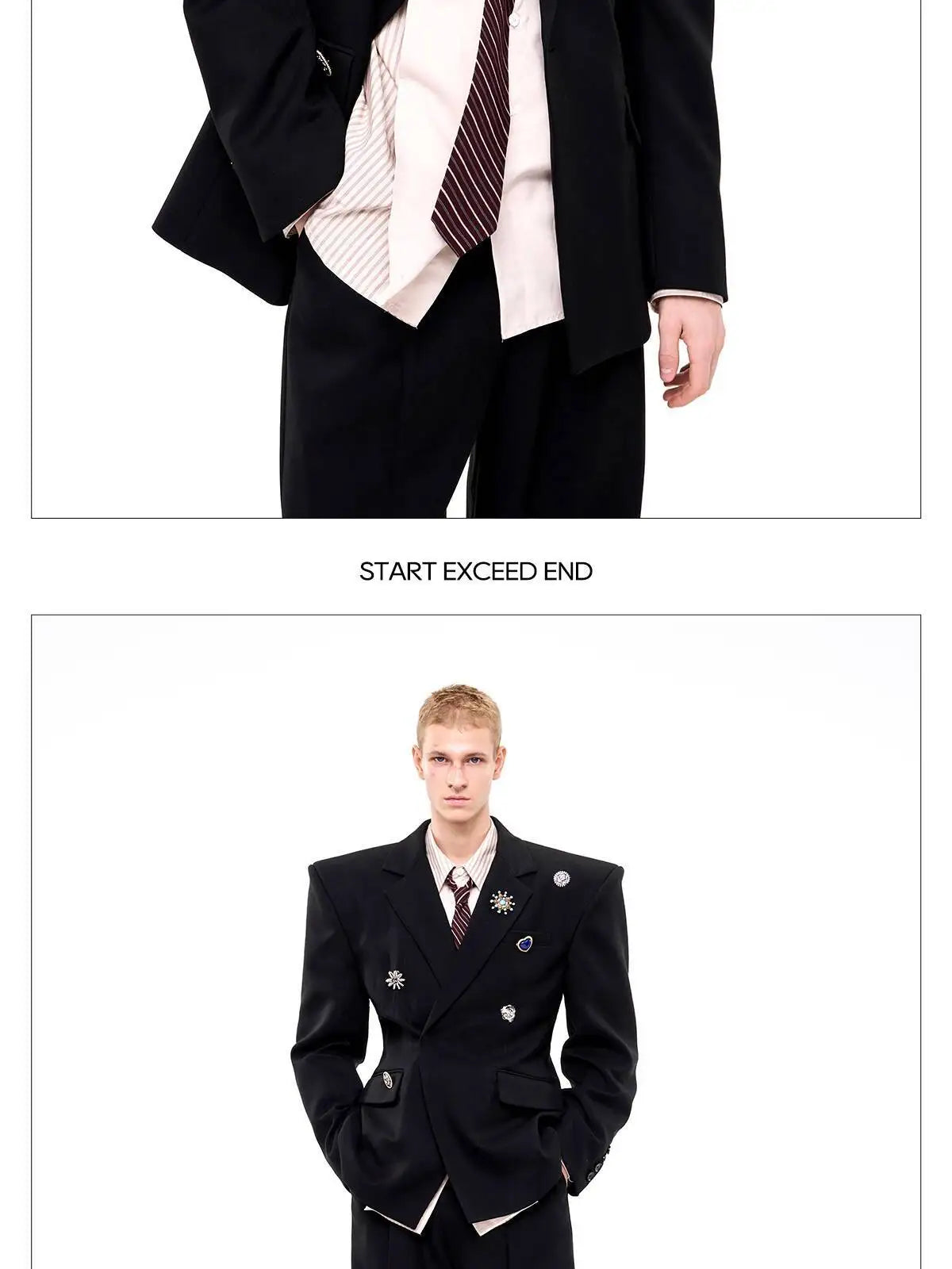 Luxury Temperament Niche Three-dimensional Patchwork Blazer Coat Men's 2025 Autumn Original Shoulder Pad Clothes JY4547