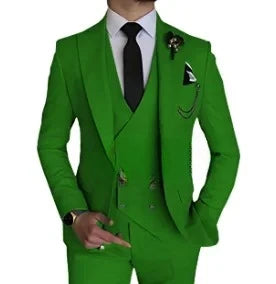 Fashion Smart Business Sky Blue Costume Homme Wedding Men Suits Peak Lapel Groom Tuxedos Terno Masculino Prom Blazer 3 Pieces