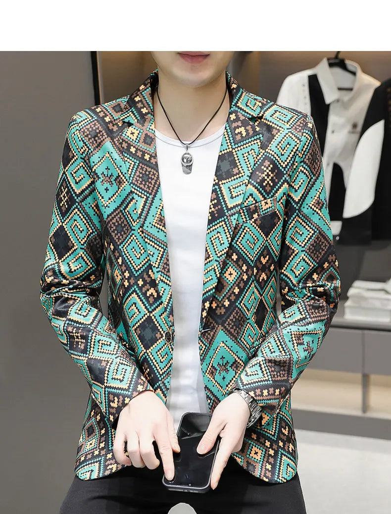 Blazer Men's fashion outdoor travel gentleman wedding Slimming Business versatile Trendy Casual Korean-style formal wear Blazer