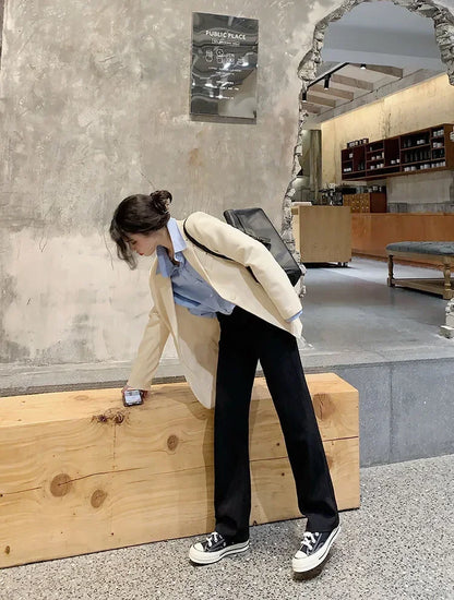 Women's Slim Fit Long Sleeve Blazer Elegant Office Blazer Casual Korean Fashion Street Trend Spring Autumn New