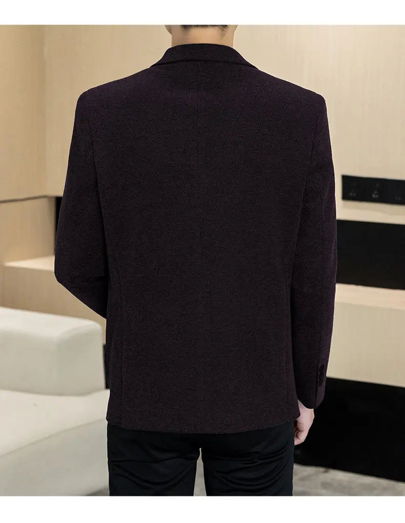 Men's Plus Size Single Breasted Casual Business Blazer – Autumn Winter