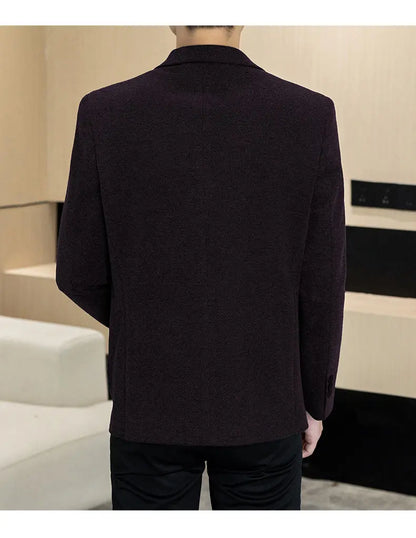 Men's Plus Size Single Breasted Casual Business Blazer – Autumn Winter